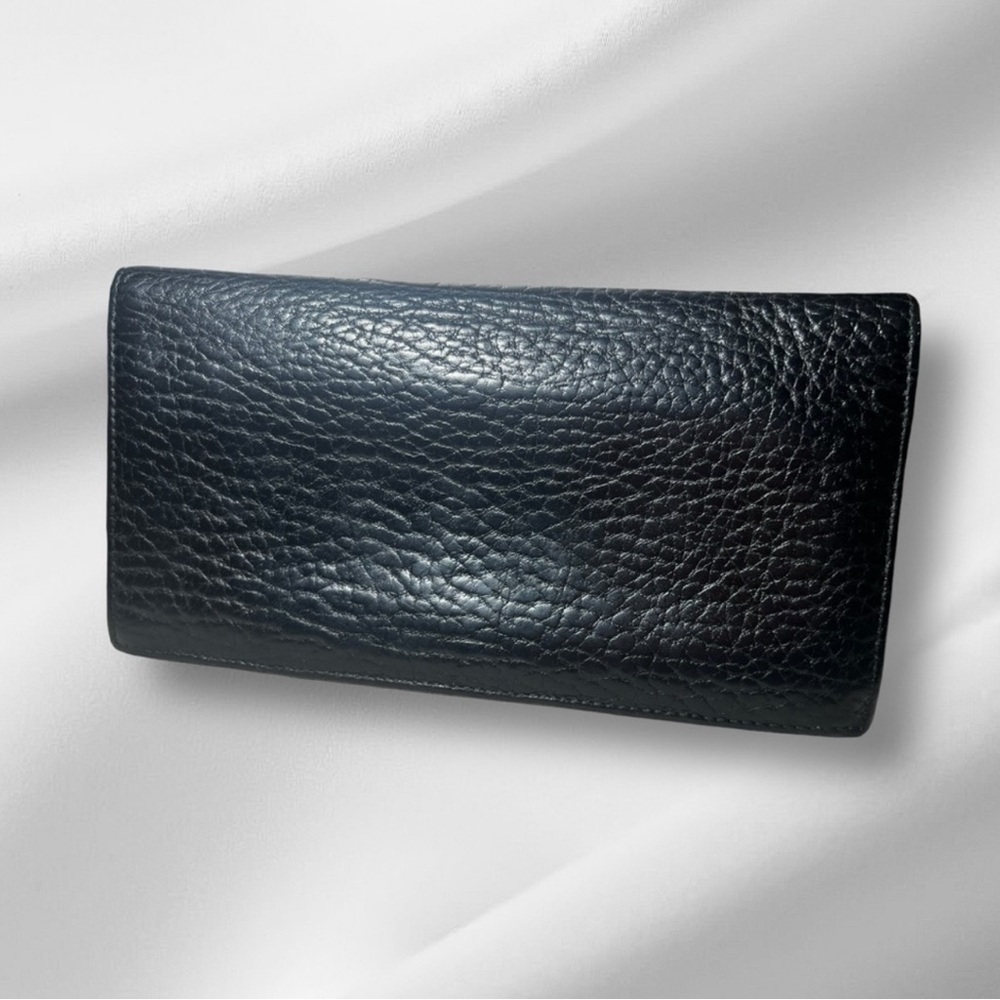 Salvatore Ferragamo Black Leather Long Wallet